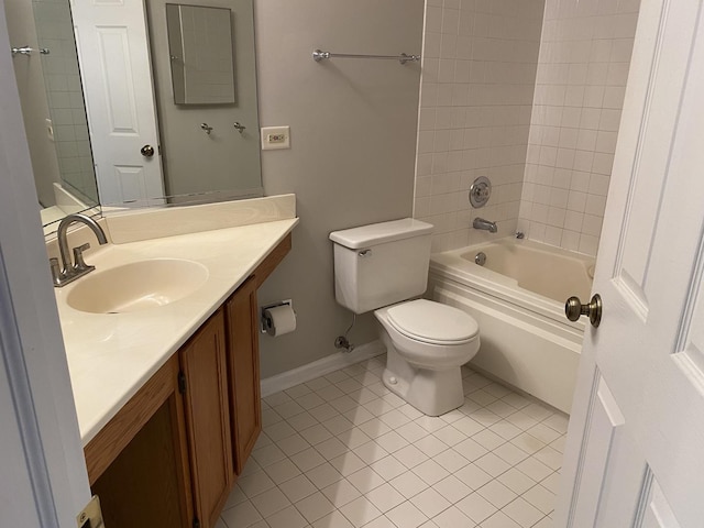 1611 Woodcrest Cir, Mundelein, IL 60060 - full bathroom with tile patterned floors, vanity, and shower / bathtub combination