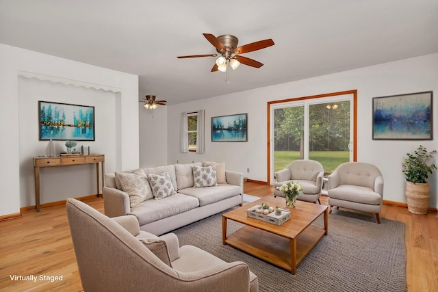 1635 N 4012th Rd, Earlville, IL 60518 - living area featuring light wood-type flooring and a ceiling fan