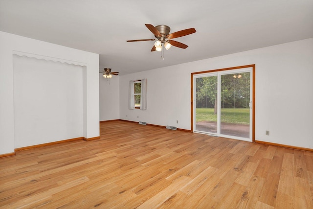 1635 N 4012th Rd, Earlville, IL 60518 - spare room featuring light wood-type flooring and a ceiling fan
