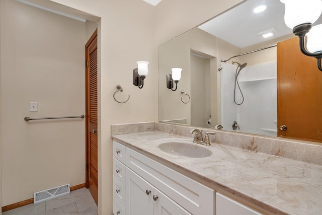 1635 N 4012th Rd, Earlville, IL 60518 - full bath featuring vanity, a closet, and tile patterned floors