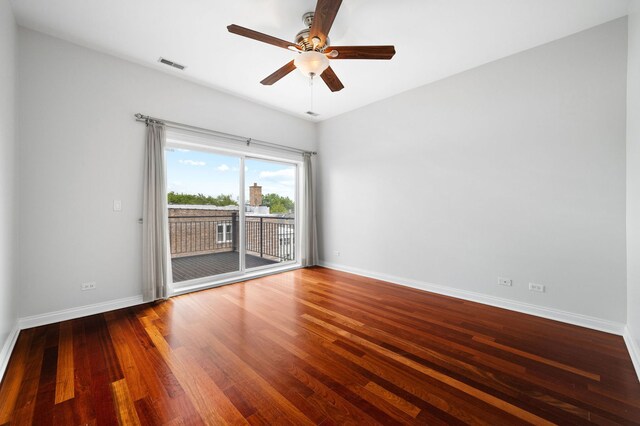2847 N Pulaski Rd Unit 3S, Chicago, IL 60641 - empty room featuring wood finished floors and a ceiling fan