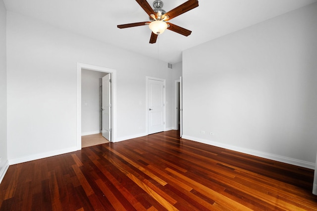 2847 N Pulaski Rd Unit 3S, Chicago, IL 60641 - empty room with ceiling fan and wood finished floors