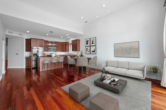 2847 N Pulaski Rd Unit 3S, Chicago, IL 60641 - living area with dark wood finished floors and recessed lighting