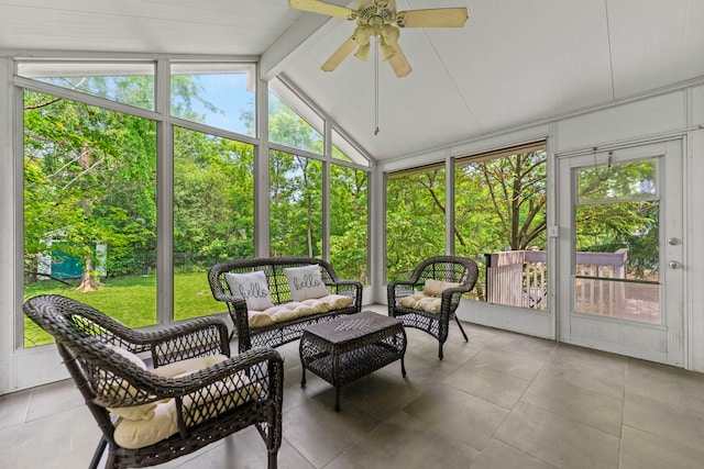 1132 Locust Ct, Bartlett, IL 60103 - sunroom / solarium with ceiling fan and an outdoor living space