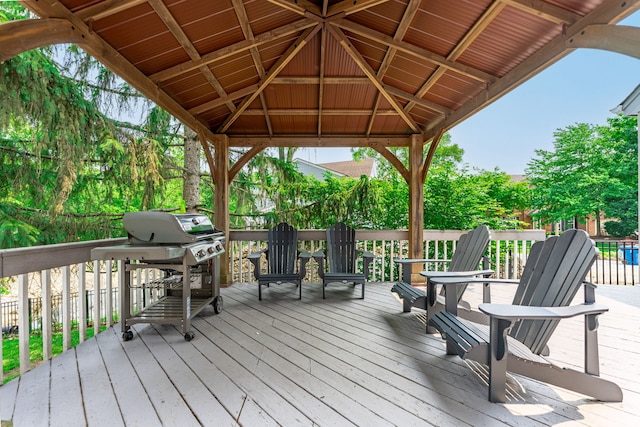 1132 Locust Ct, Bartlett, IL 60103 - deck with a grill and a gazebo