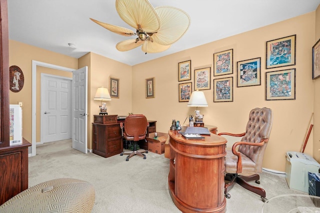 25014 W Nicklaus Way, Antioch, IL 60002 - carpeted home office with baseboards and ceiling fan