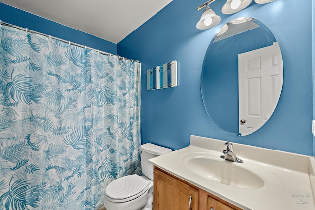 11582 Beacon Ave, Huntley, IL 60142 - bathroom featuring vanity, toilet, and a shower with curtain