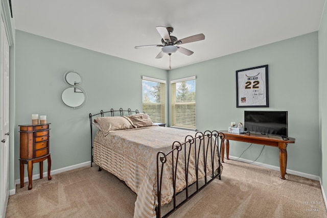 11582 Beacon Ave, Huntley, IL 60142 - bedroom featuring carpet, baseboards, and a ceiling fan
