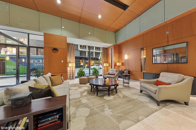 208 W Washington St Unit 1205, Chicago, IL 60606 - building lobby with a towering ceiling and wood walls