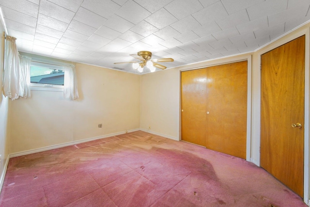 16419 W 147th Pl, Lockport, IL 60441 - unfurnished bedroom with carpet flooring, a ceiling fan, baseboards, and a closet