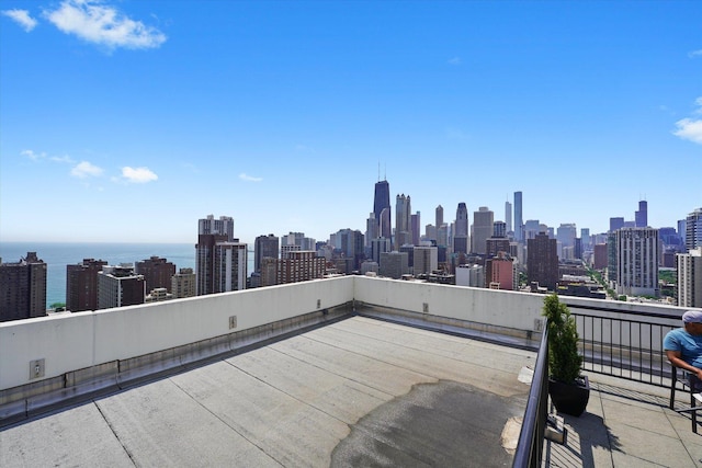 88 W Schiller St Unit 1001L, Chicago, IL 60610 - patio / terrace featuring a skyline view and a water view