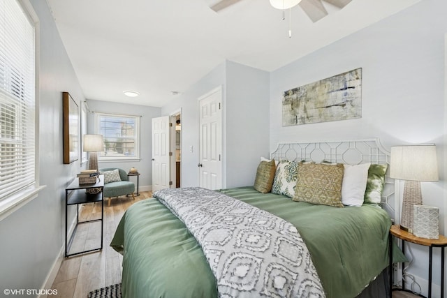5247 N California Ave, Chicago, IL 60625 - bedroom with wood finished floors and ceiling fan