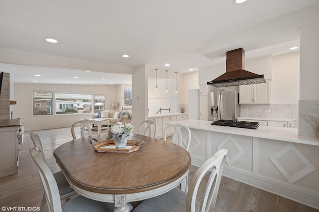 316 Nellie Ct, Glenview, IL 60025 - dining room with light wood-type flooring and recessed lighting