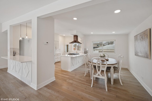 316 Nellie Ct, Glenview, IL 60025 - dining space featuring light wood-style flooring and recessed lighting