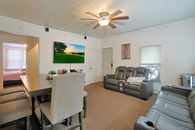 392 Plum Ct, Elgin, IL 60120 - carpeted living area featuring ceiling fan