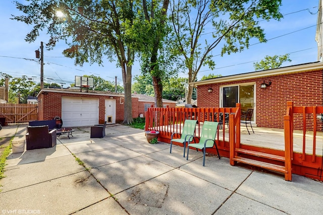 1910 N 76th Ct, Elmwood Park, IL 60707 - view of patio / terrace with a wooden deck and an outdoor structure