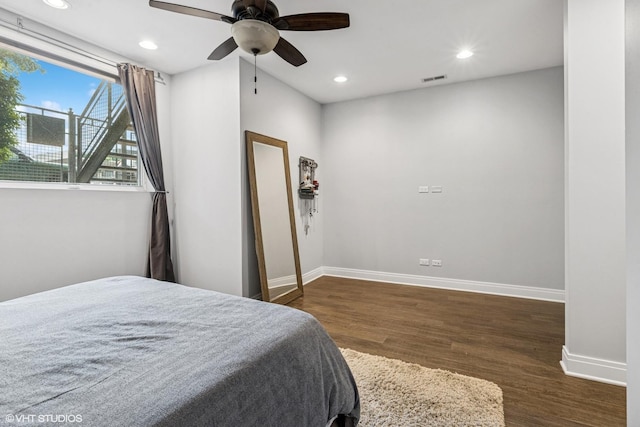 1350 W Diversey Pkwy Unit 1, Chicago, IL 60614 - bedroom featuring wood finished floors, recessed lighting, and ceiling fan