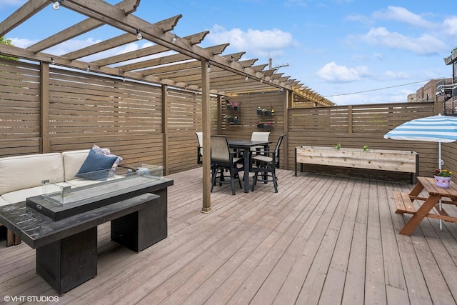 1350 W Diversey Pkwy Unit 1, Chicago, IL 60614 - wooden terrace featuring outdoor dining area and a pergola