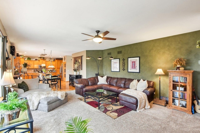 949 Ruthenbeck Ln, New Lenox, IL 60451 - living room featuring a ceiling fan
