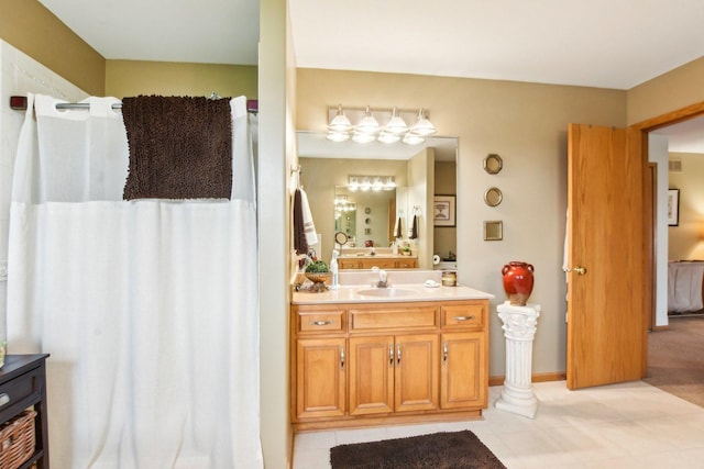 949 Ruthenbeck Ln, New Lenox, IL 60451 - full bathroom with vanity and tile patterned flooring