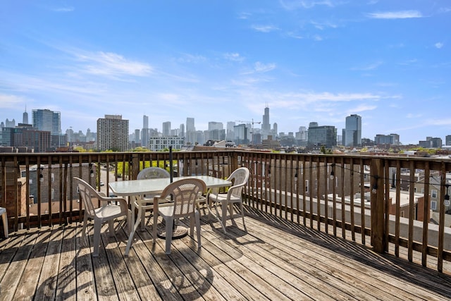 1322 W Huron St Unit 4N, Chicago, IL 60642 - deck with a skyline view and outdoor dining space