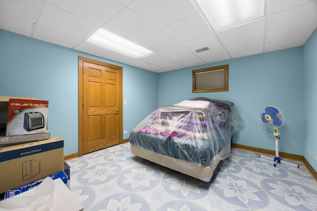 401 Jason Ln, Schaumburg, IL 60173 - bedroom with a drop ceiling and baseboards