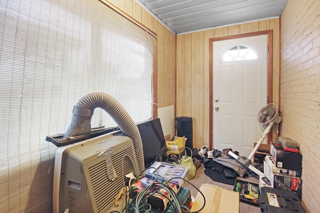 2424 Birch Ave, Whiting, IN 46394 - entrance foyer with brick wall