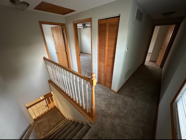 9957 Moody Ave, Oak Lawn, IL 60453 - hall with carpet flooring and an upstairs landing