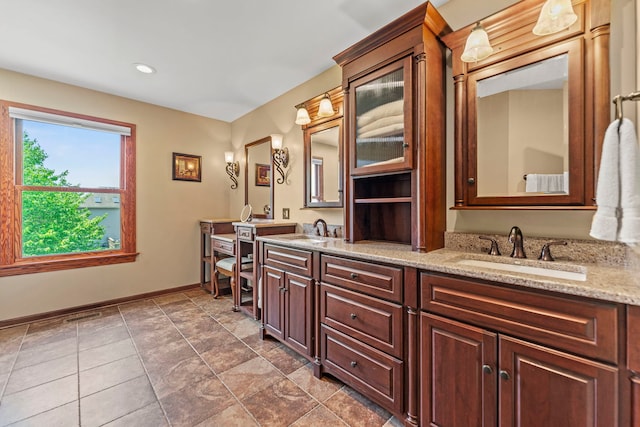 1164 Winding Glen Dr, Carol Stream, IL 60188 - full bathroom featuring double vanity and recessed lighting