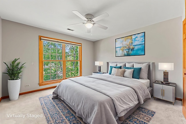 1164 Winding Glen Dr, Carol Stream, IL 60188 - bedroom with light colored carpet and ceiling fan