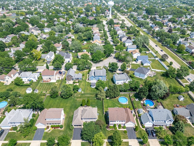 1164 Winding Glen Dr, Carol Stream, IL 60188 - aerial overview of property's location with nearby suburban area and a pool