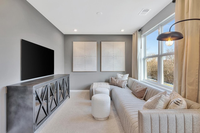 425 Freedlund Ct, Batavia, IL 60510 - carpeted living area featuring baseboards and recessed lighting