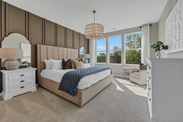 266 Branson Dr, Batavia, IL 60510 - bedroom featuring light colored carpet and a chandelier