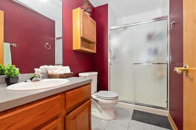 10935 Conifer Ct, Orland Park, IL 60467 - bathroom featuring vanity, a stall shower, and tile patterned floors