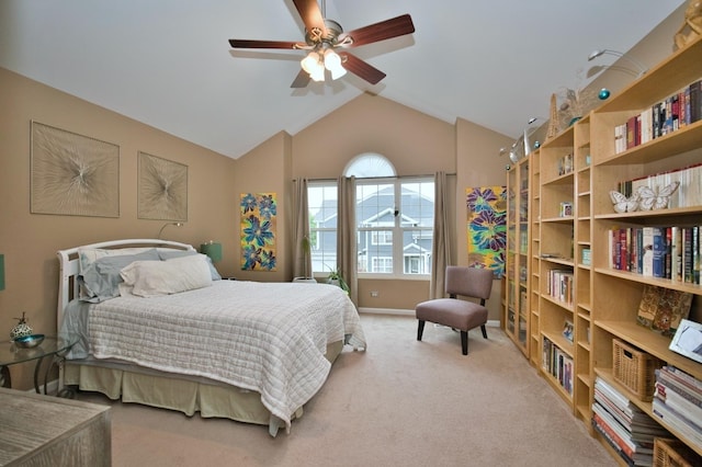 3944 Garnette Ct, Naperville, IL 60564 - bedroom featuring lofted ceiling, carpet floors, and a ceiling fan