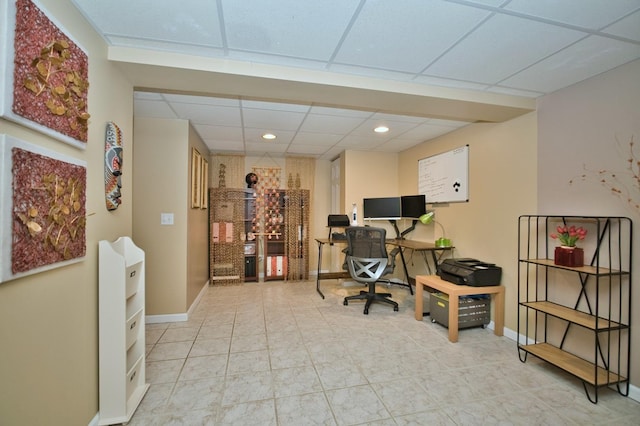 3944 Garnette Ct, Naperville, IL 60564 - office with recessed lighting and a paneled ceiling