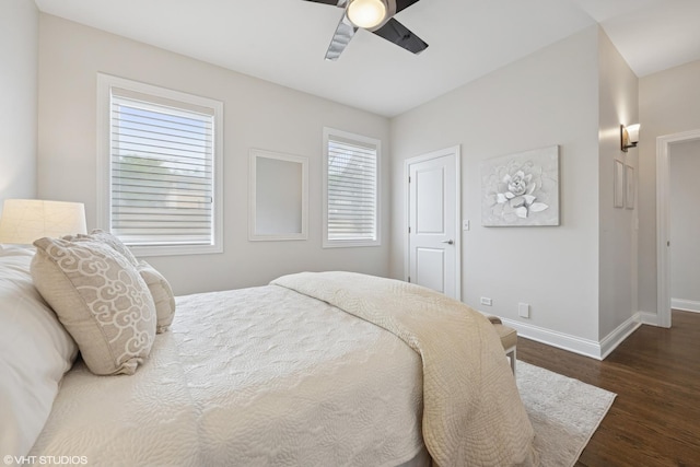 4110 N California Ave Unit 1, Chicago, IL 60618 - bedroom featuring dark wood-type flooring and a ceiling fan