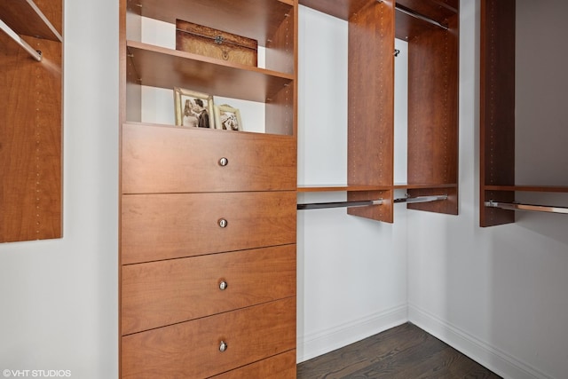 4110 N California Ave Unit 1, Chicago, IL 60618 - walk in closet with dark wood-type flooring