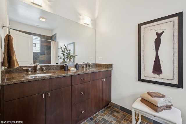 4110 N California Ave Unit 1, Chicago, IL 60618 - full bathroom with double vanity and a tile shower