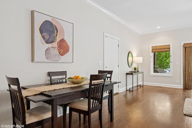 4110 N California Ave Unit 1, Chicago, IL 60618 - dining room with ornamental molding, wood finished floors, and recessed lighting