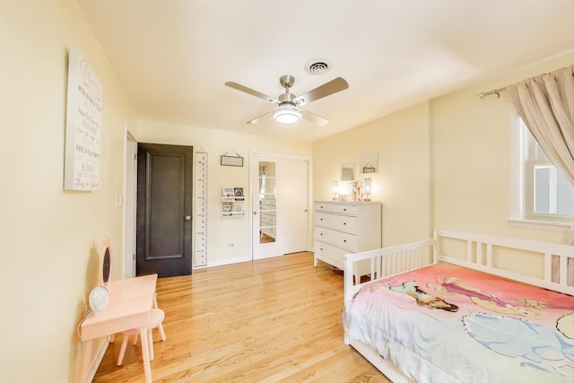 14 W Leon Ln, Prospect Heights, IL 60070 - bedroom featuring wood finished floors, a ceiling fan, and baseboards