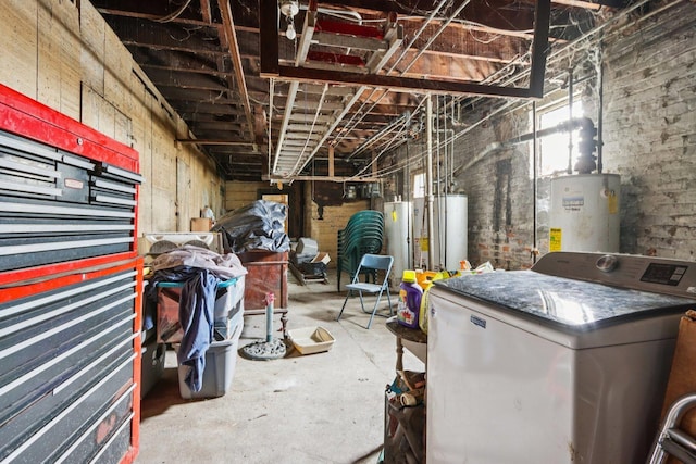 3444 S Western Ave, Chicago, IL 60608 - below grade area with washer / dryer, water heater, and gas water heater