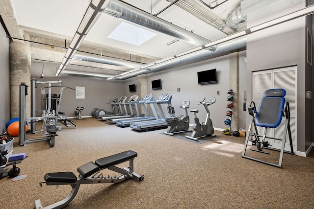 3963 W Belmont Ave Unit 137, Chicago, IL 60618 - workout area with carpet floors and baseboards