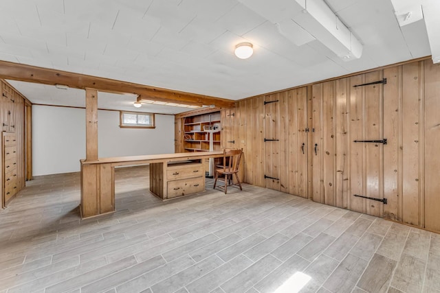10026 Spaulding Ave, Evergreen Park, IL 60805 - unfurnished office featuring wooden walls and light wood-style floors