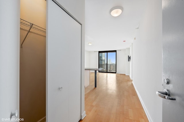 1101 S State St Unit 1805, Chicago, IL 60605 - hallway with light wood-type flooring and a wall of windows