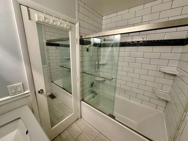 1110 Hampton Hbr Unit 1110, Schaumburg, IL 60193 - bathroom featuring shower / bath combination with glass door and tile patterned floors
