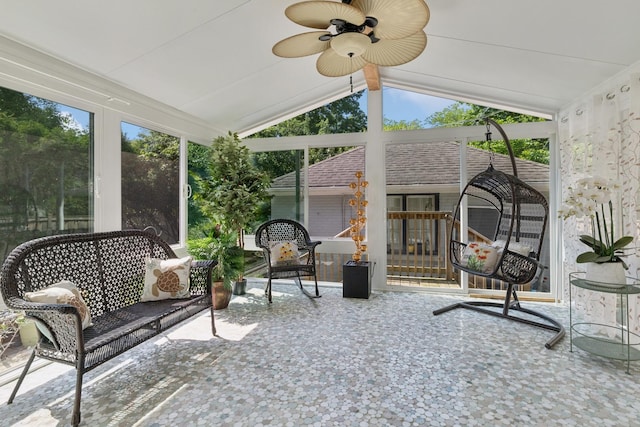 720 Ingleside Pl, Evanston, IL 60201 - sunroom featuring a ceiling fan