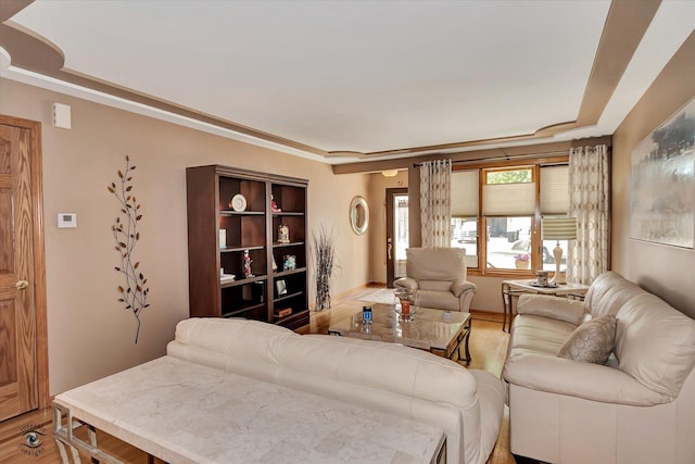 3242 W 108th Pl, Chicago, IL 60655 - living area with a tray ceiling and light wood-style flooring