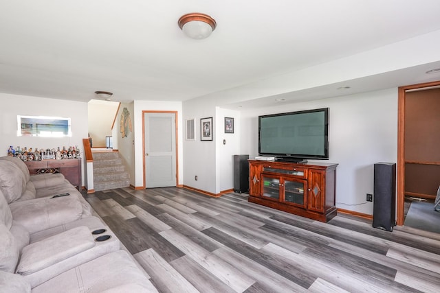 350 Kathy Dr, Bourbonnais, IL 60914 - unfurnished living room with stairway and wood finished floors