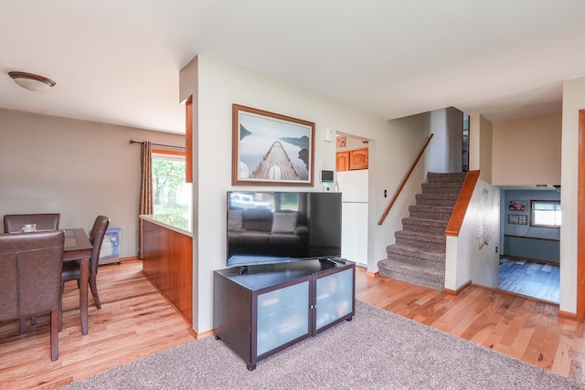 350 Kathy Dr, Bourbonnais, IL 60914 - living room with light wood-style flooring and stairs